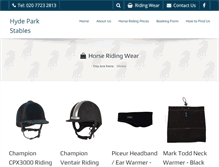Tablet Screenshot of hydeparkridingwear.com